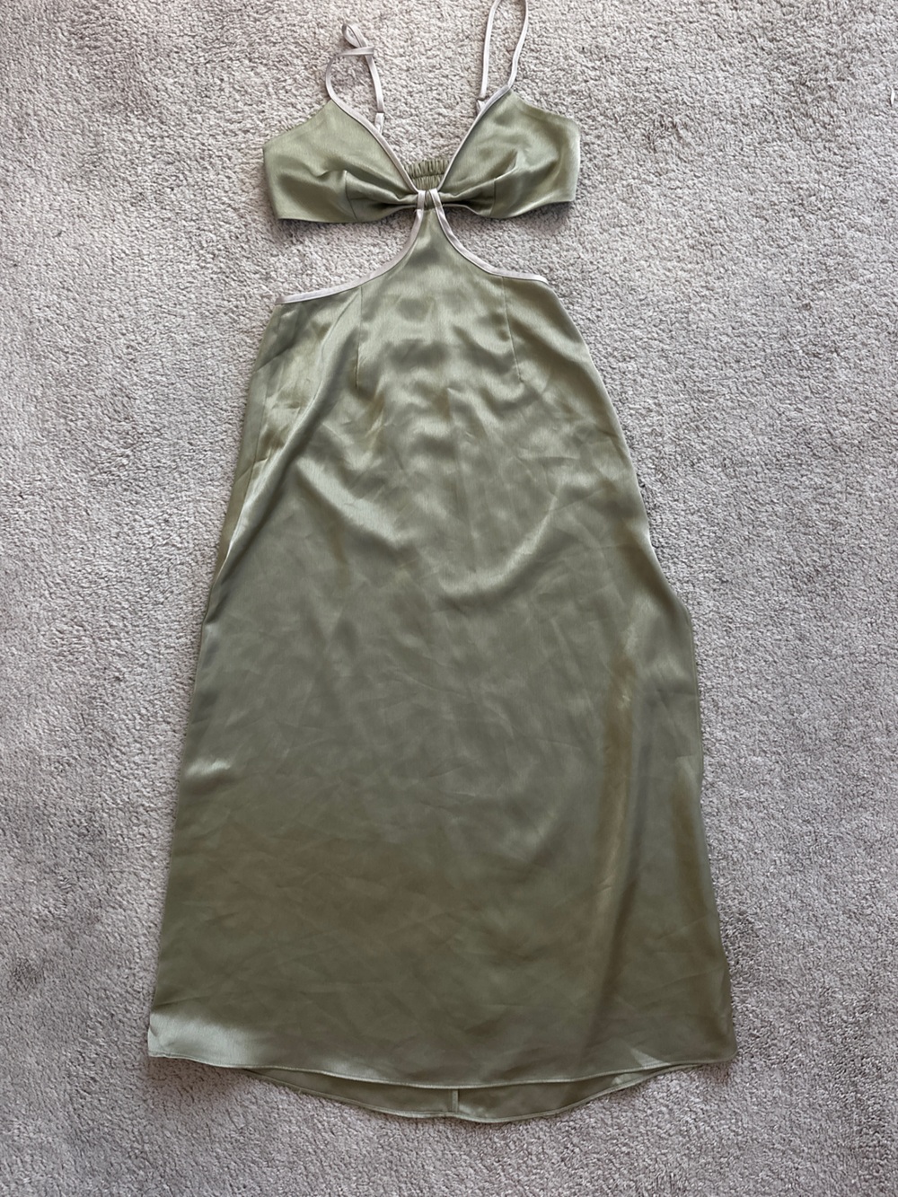 Olive Cutout Slip Dress — Women